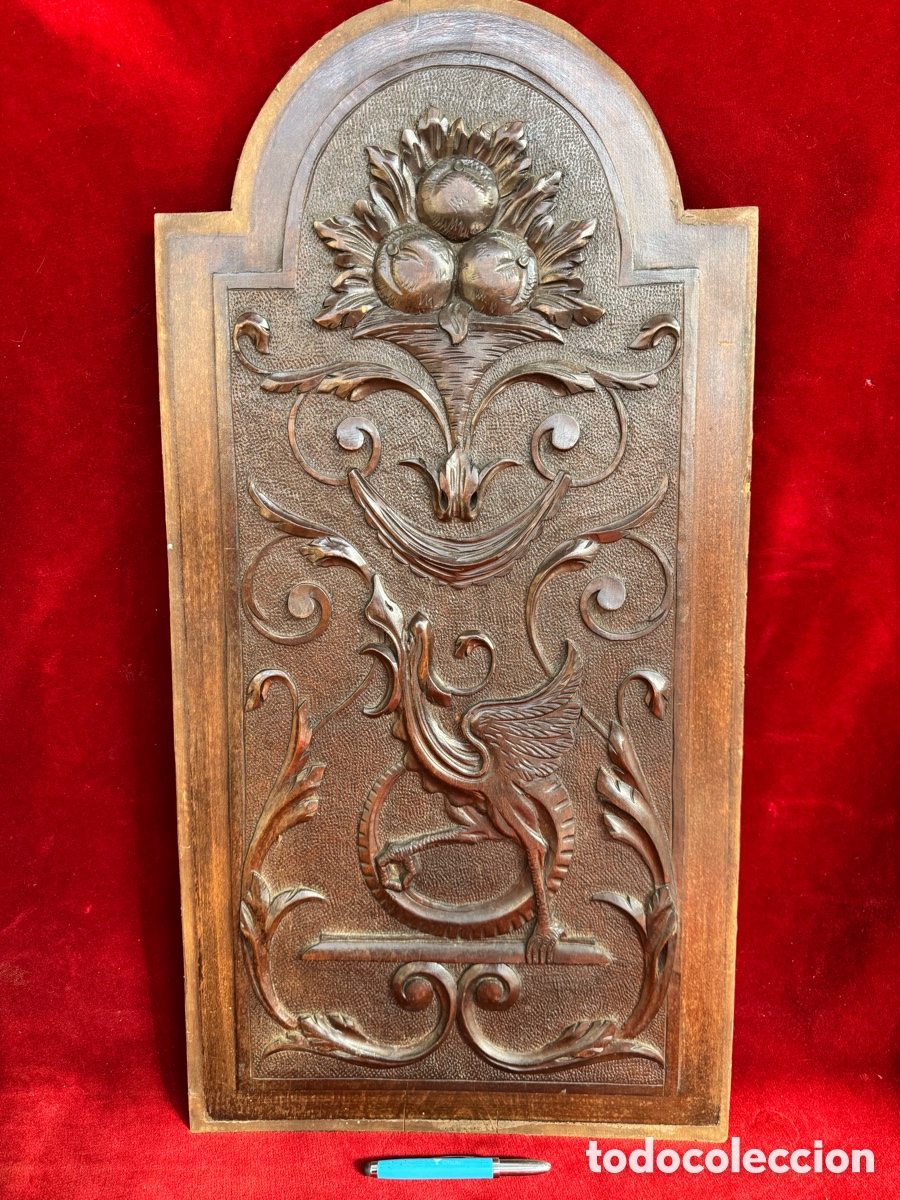 Antig&uuml;edades: Antiguo panel de madera tallada! Decorativo!