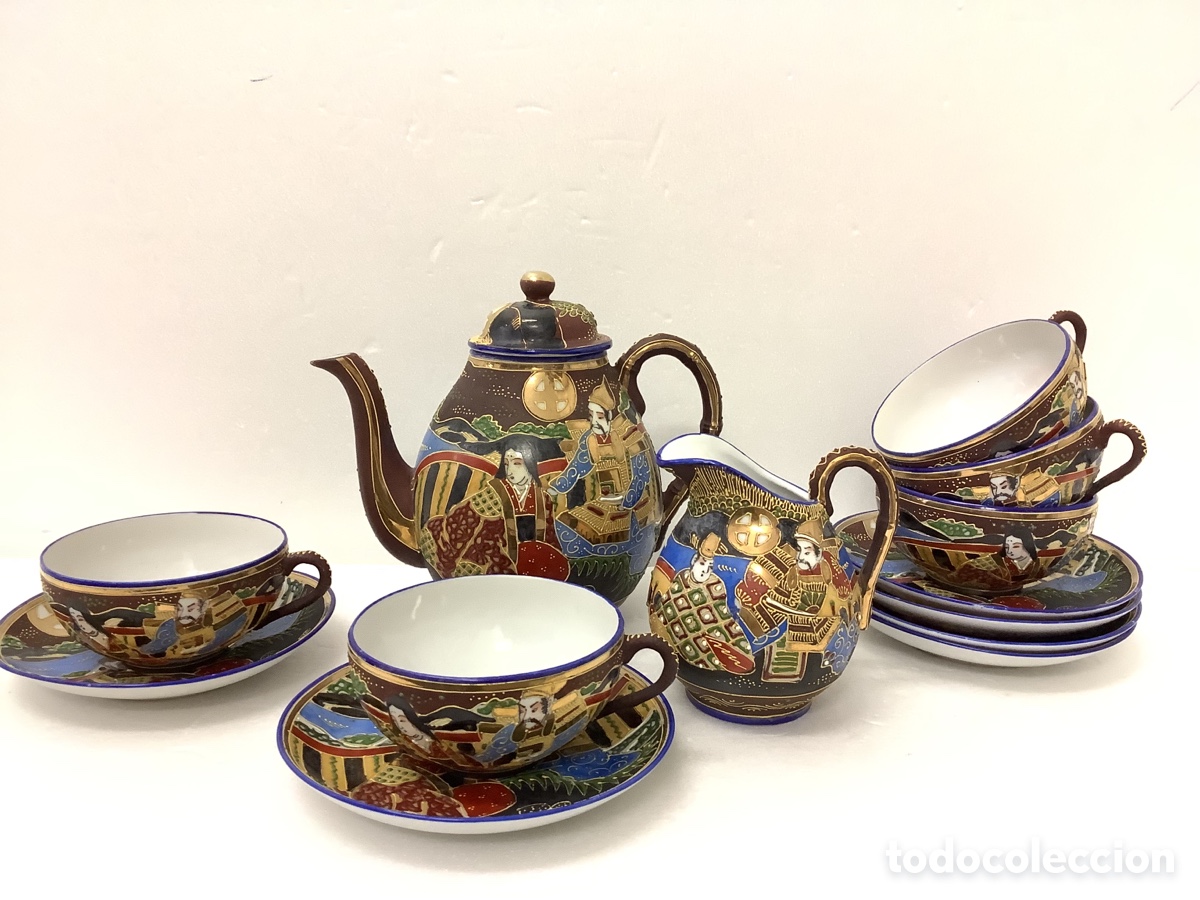Antig&uuml;edades: JUEGO DE TE ORIENTAL PORCELANA CASCARA DE HUEVO