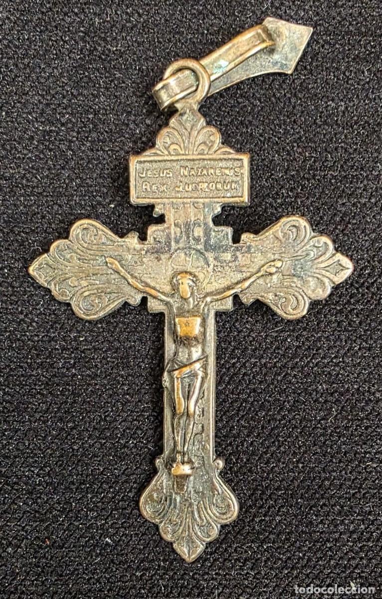Antig&uuml;edades: Antigua Cruz Religiosa Devocional Jes&uacute;s Nazareno &ndash; Voluntad de Dios &ndash; Monte Carmelo &ndash; Metal Dorado