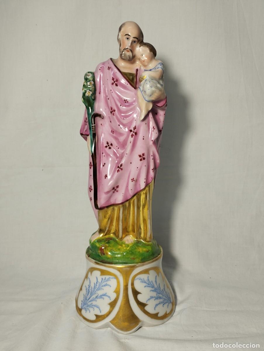 Antig&uuml;edades: FIGURA DE PORCELANA DE SAN JOS&Eacute; CON EL NI&Ntilde;O