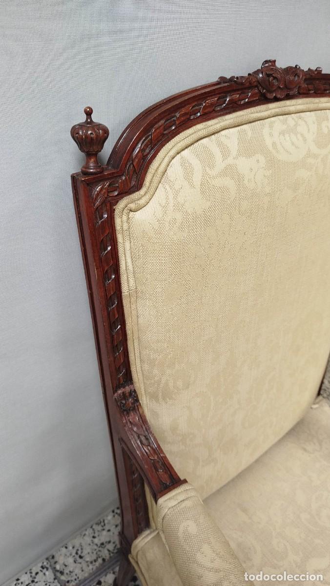 Antig&uuml;edades: SILL&Oacute;N ESTILO LUIS XVI DE MADERA DE NOGAL - Foto 4
