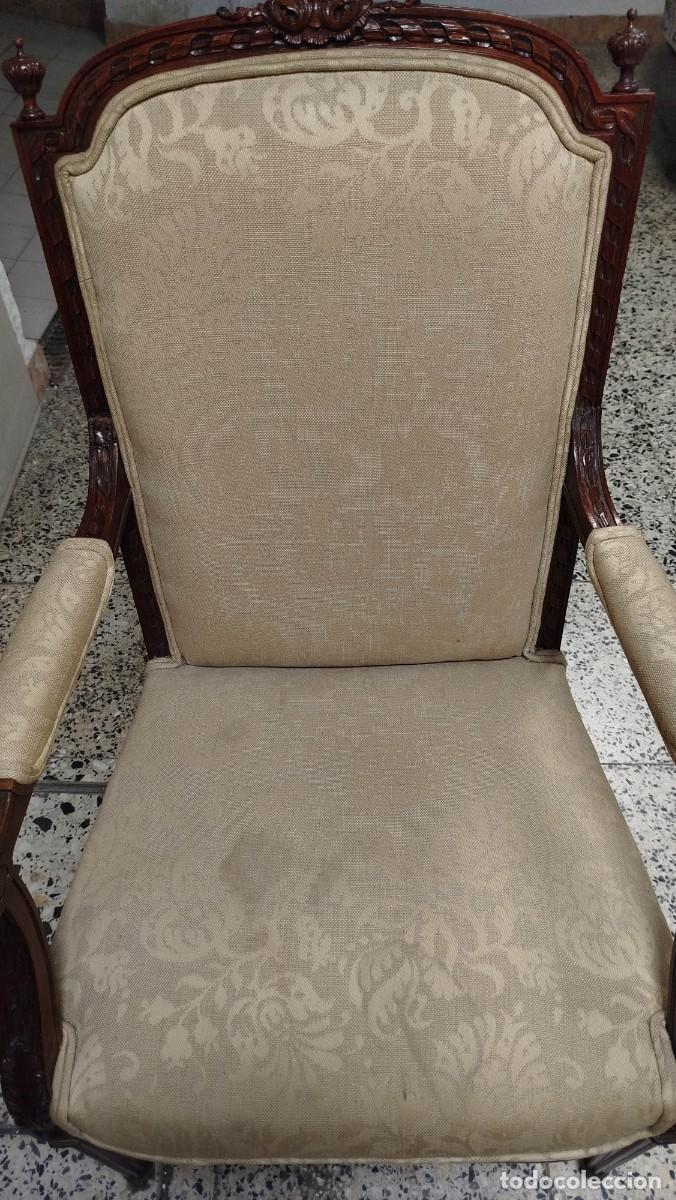 Antig&uuml;edades: SILL&Oacute;N ESTILO LUIS XVI DE MADERA DE NOGAL - Foto 9