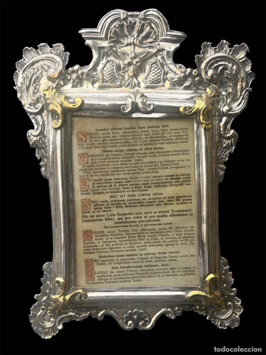 Antig&uuml;edades: SACRA DE ALTAR DE PLATA , REPUJADA Y CINCELADA SIGLO XVIII