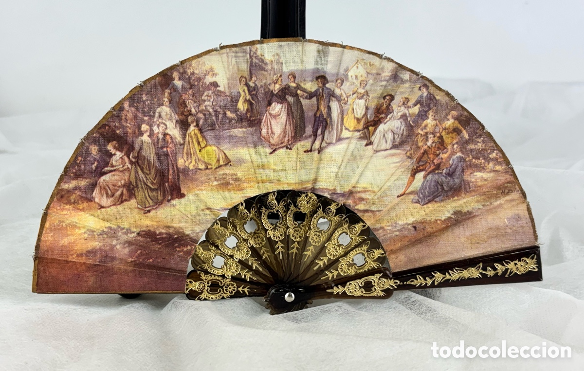 Antig&uuml;edades: PEQUE&Ntilde;O ABANICO - ESCENA GALANTE