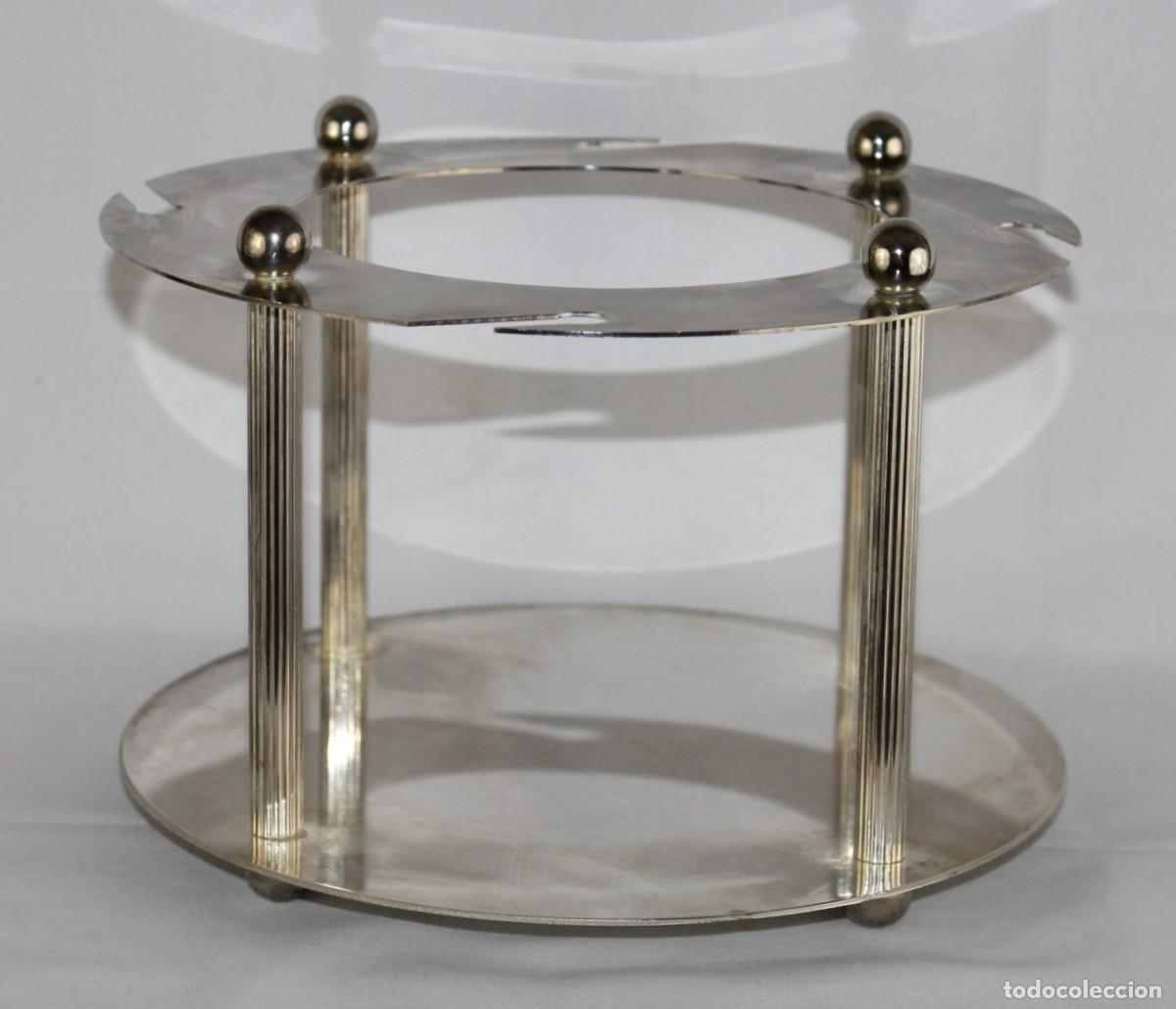 Antig&uuml;edades: Porta hielera vintage en metal plateado. Dise&ntilde;o vintage de mediados del siglo XX