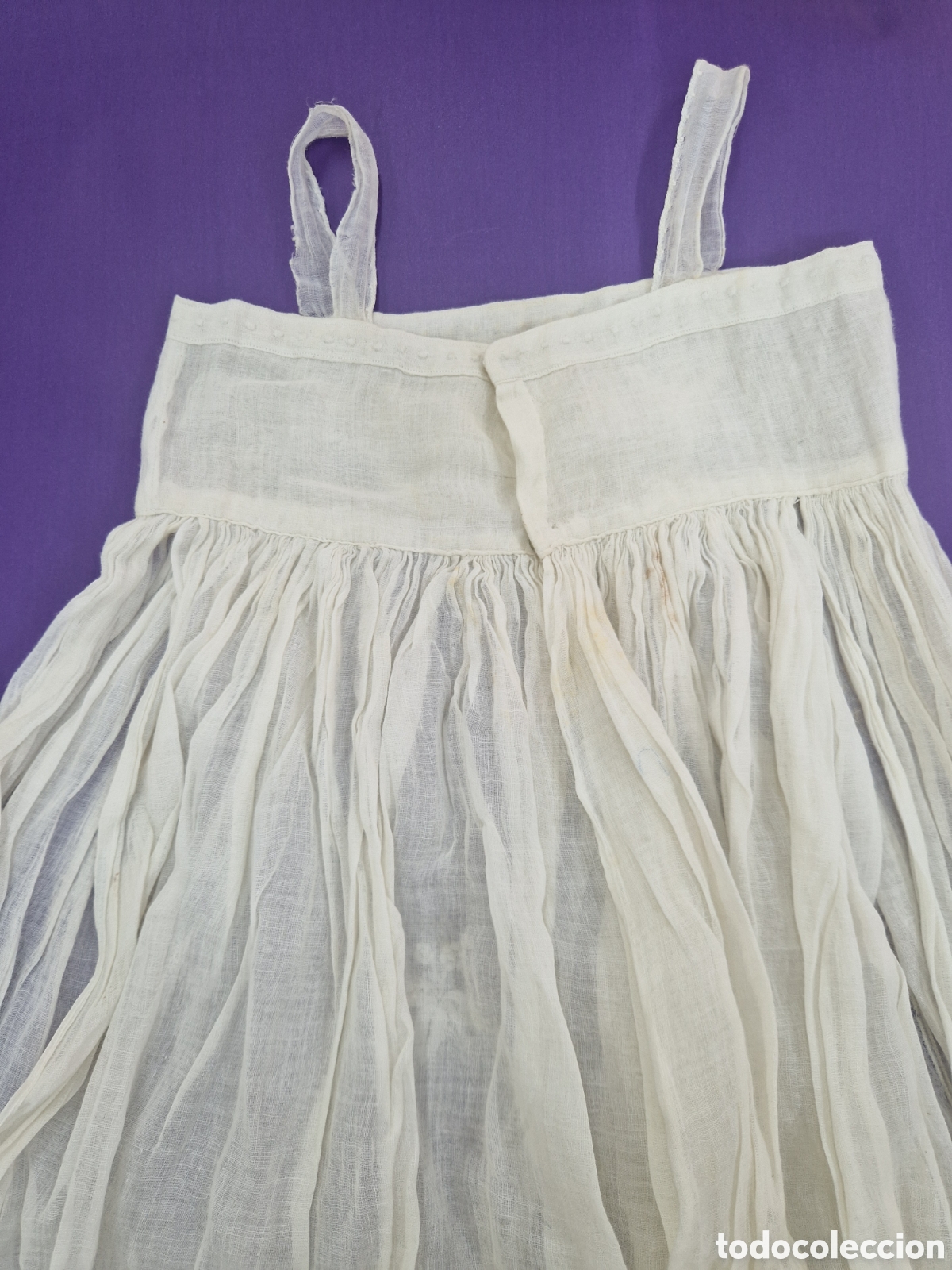 Antig&uuml;edades: Fald&oacute;n de organza de algod&oacute;n bordado - Foto 14