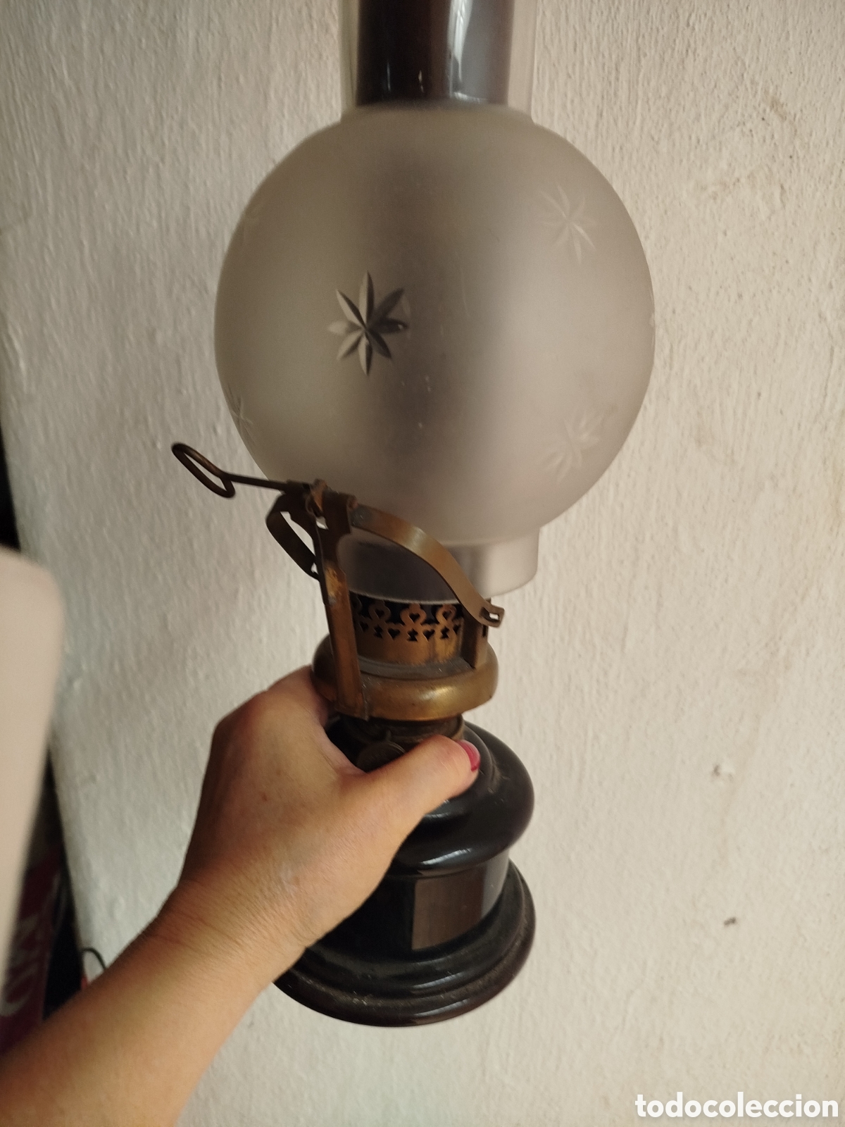 Antig&uuml;edades: Quinqu&eacute; antiguo de aceite o queroseno. - Foto 7