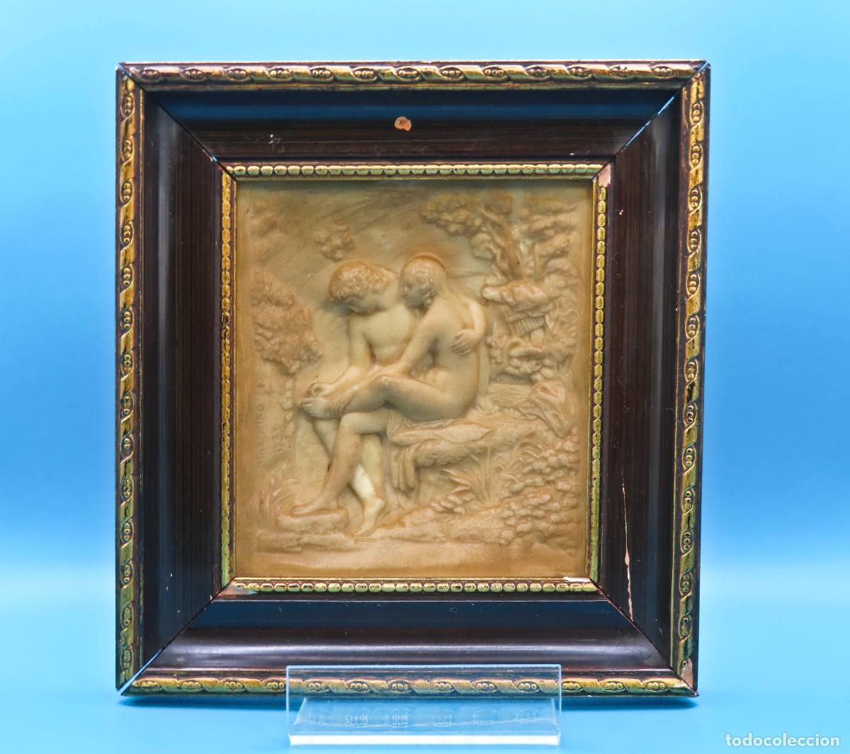 Antig&uuml;edades: DAFNIS Y CHLOE BAJORRELIEVE EN PIEDRA GIACOMO MARCHINO 1833