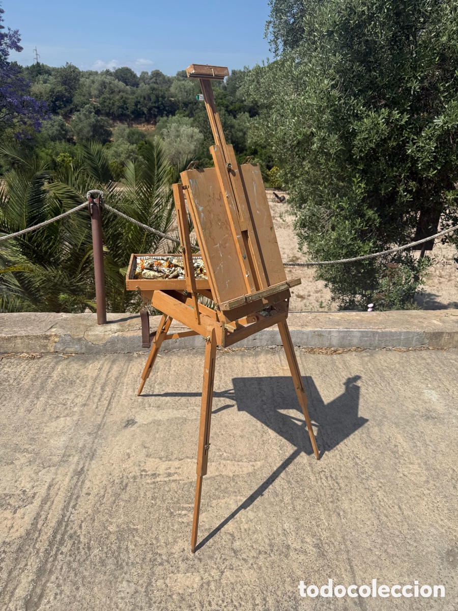 Antig&uuml;edades: Precioso caballete de pintor,Bonfil,maleta!