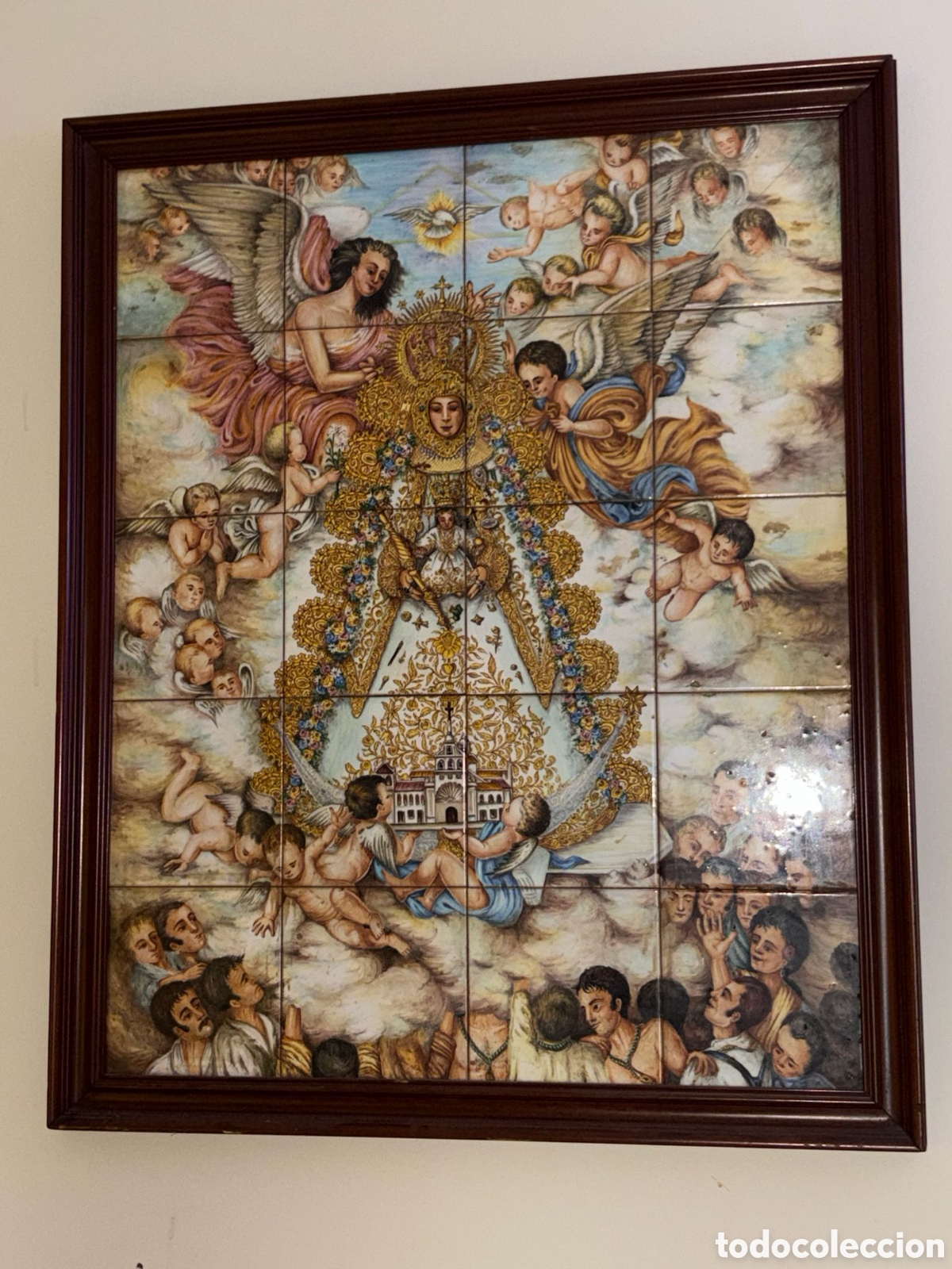 Antig&uuml;edades: RETABLO DE CERAMICA DE LA VIRGEN DEL ROCIO DE 110 X 90