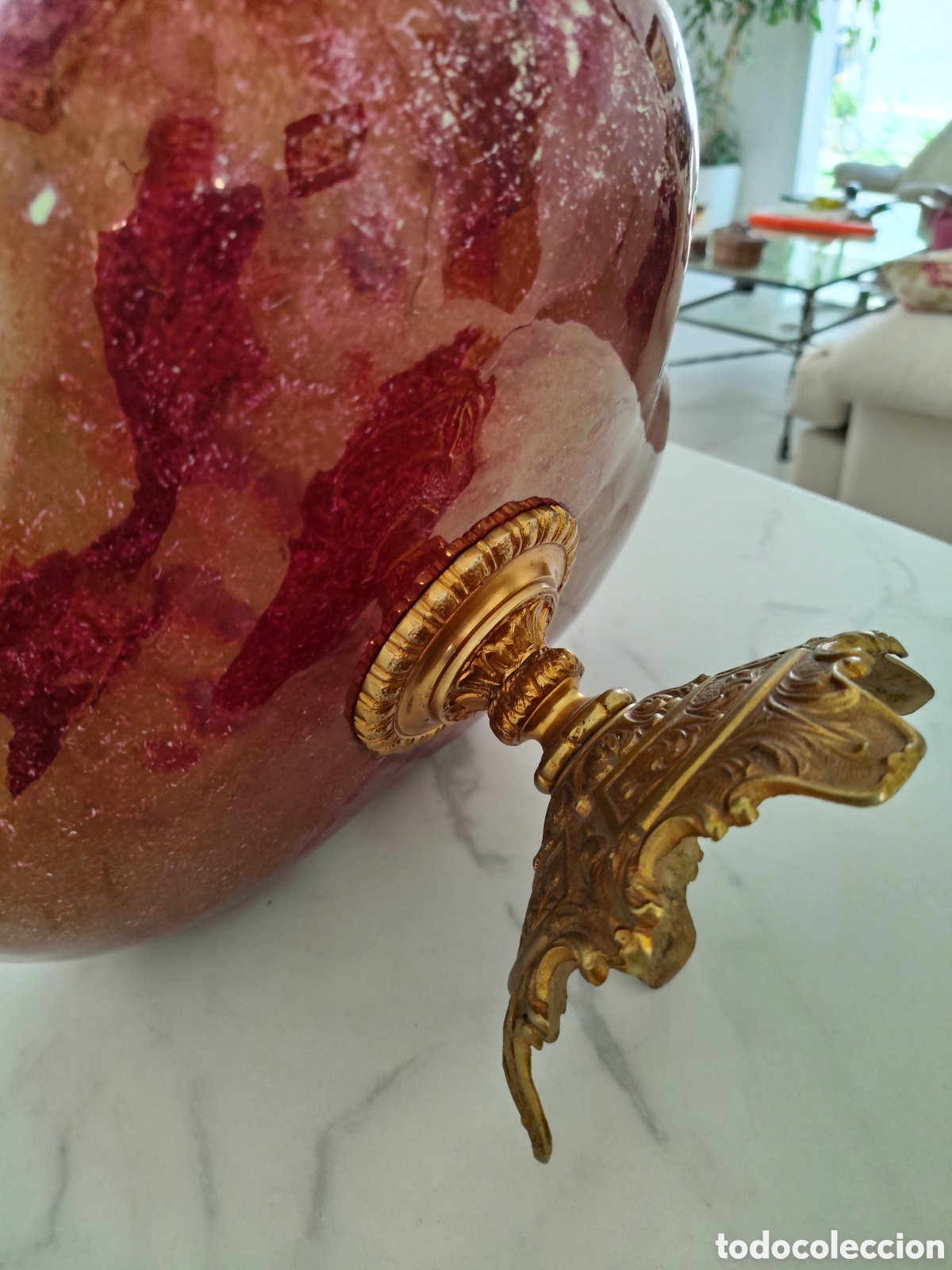 Antig&uuml;edades: Fuente de cer&aacute;mica y bronce - Foto 6