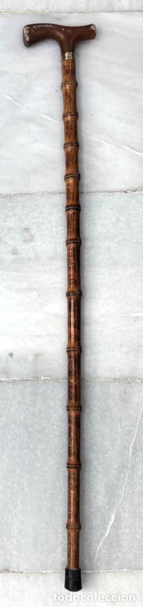 Antig&uuml;edades: BASTON DE CA&Ntilde;A CON EMPU&Ntilde;ADURA DE ESTILO CLASICO EN MATERIAL SINTETICO. BASTON-17