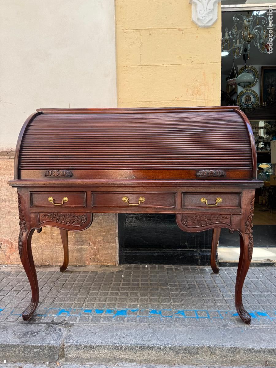 Antig&uuml;edades: FANTASTICO MUEBLE BUR&Oacute; ESCRITORIO ESTILO INGLES - MEDIDA 130X123X69 CM