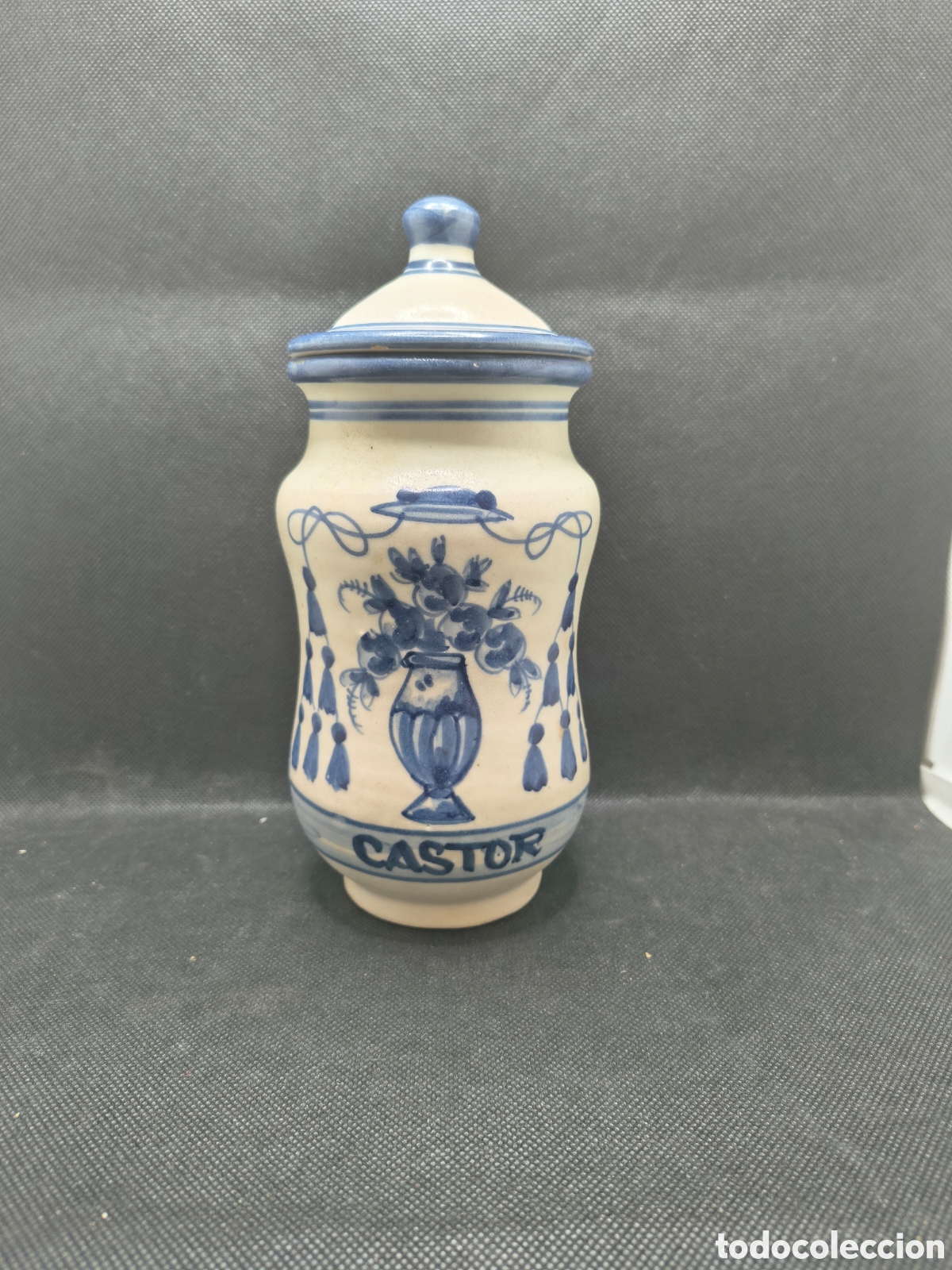 Antiques: Albarelo o tarro de farm&agrave;cia de Talavera