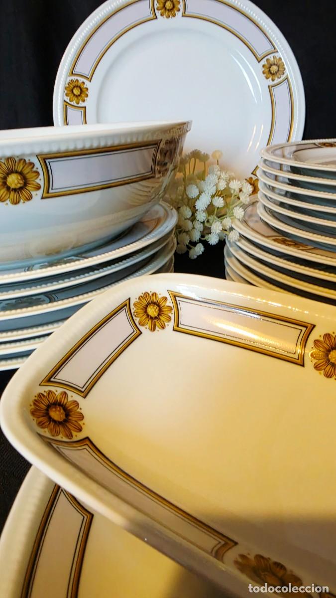 Antig&uuml;edades: Vajilla Porcelana de Limoges Bernardaud Modelo &rdquo;Trianon&rdquo; 22 Piezas Elegancia Neocl&aacute;sica