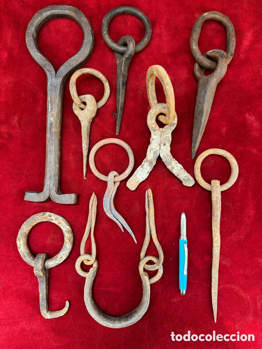 Antig&uuml;edades: Gran lote de antiguas argollas! Forja!
