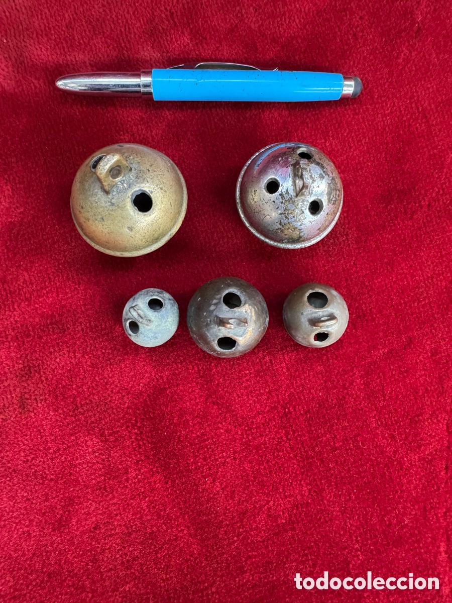 Antig&uuml;edades: Lote de 5 cascabeles antiguos de bronce!