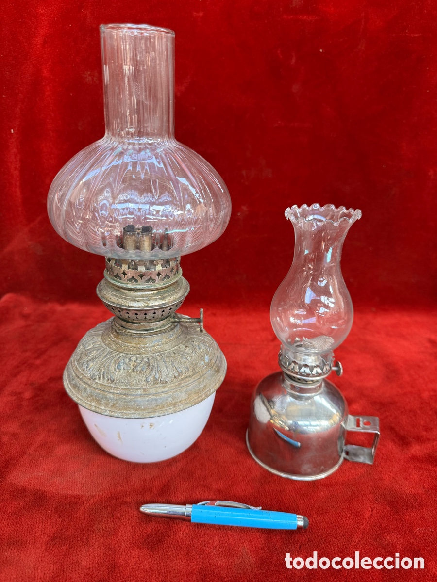 Antig&uuml;edades: Lote de 2 quinques o lamparas de aceite!