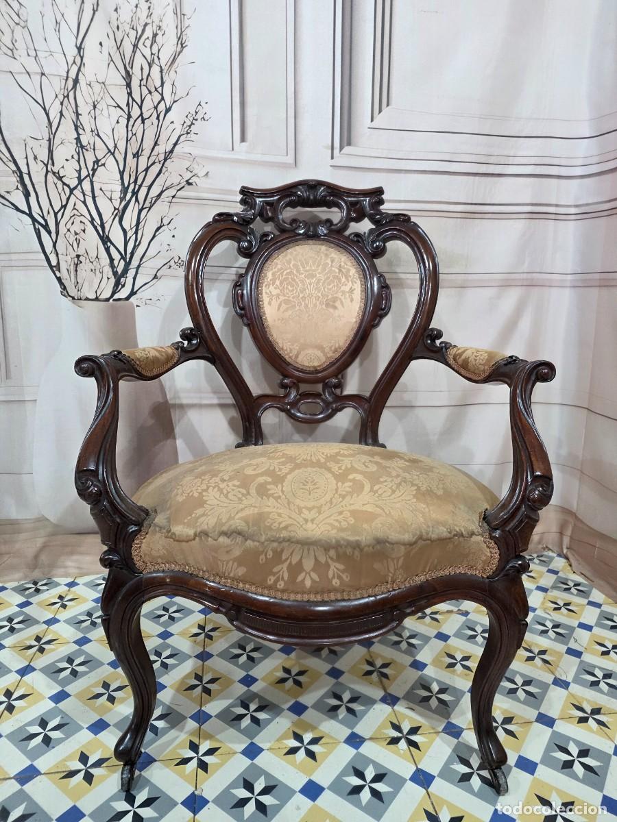 Antig&uuml;edades: Sill&oacute;n antiguo estilo rococ&oacute; franc&eacute;s - Foto 2