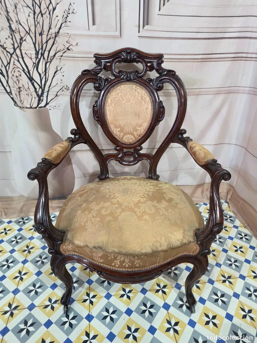 Antig&uuml;edades: Sill&oacute;n antiguo estilo rococ&oacute; franc&eacute;s - Foto 3