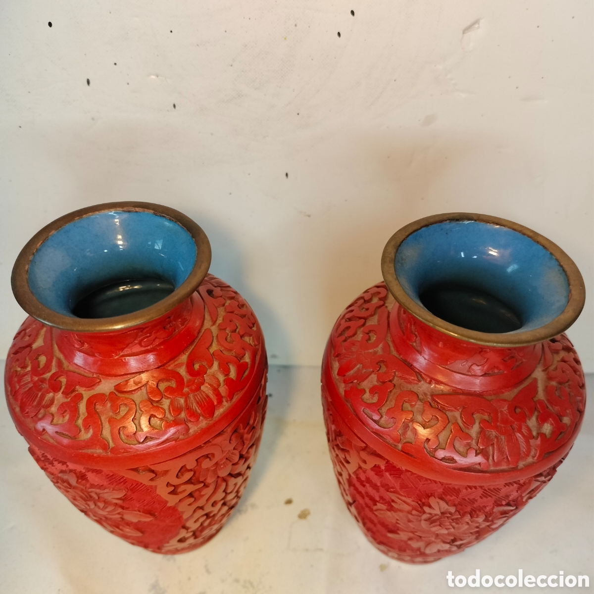 Antig&uuml;edades: 2 Jarr&oacute;nes - China - Laca Cinabrio -&nbsp;&nbsp;13 cm. - Foto 7