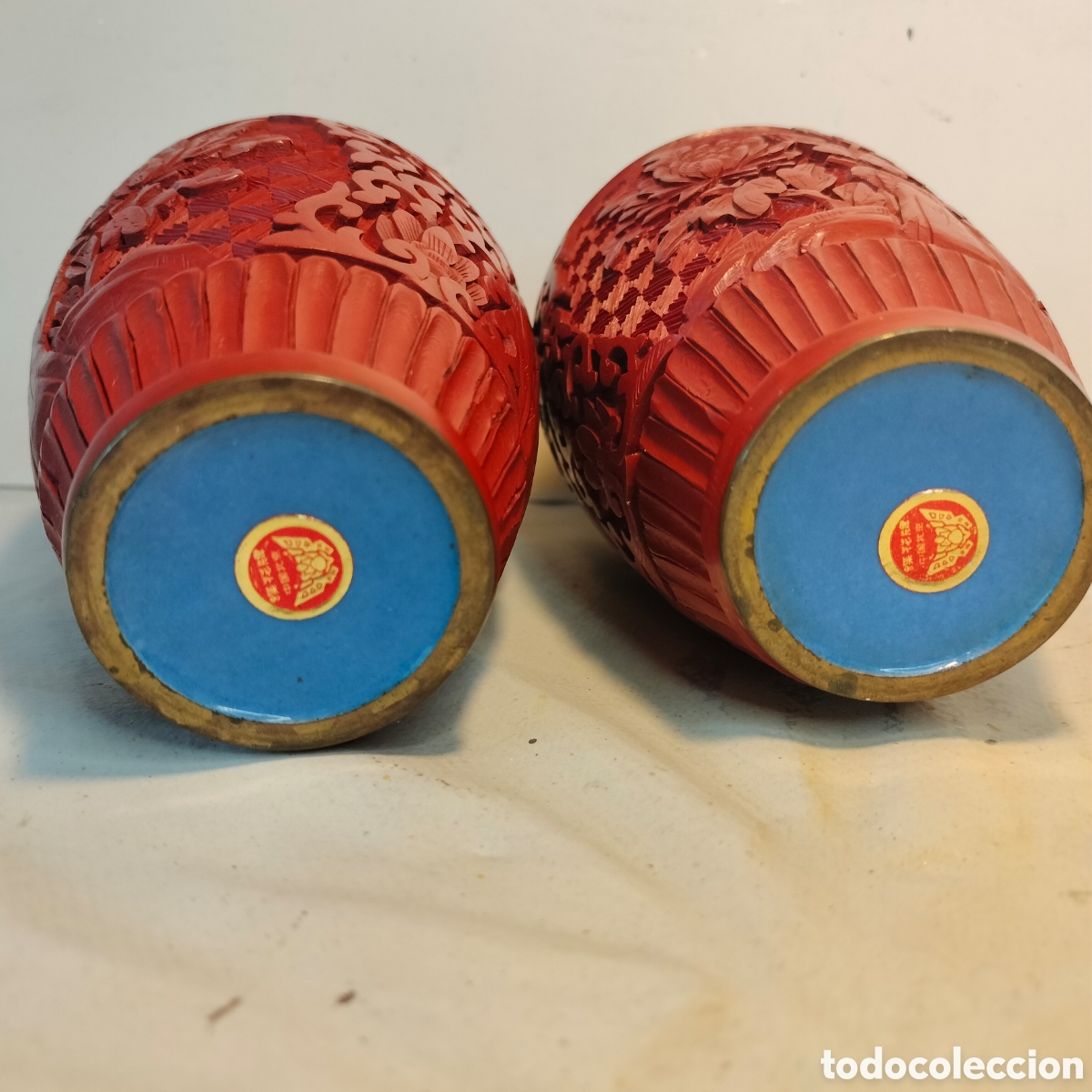 Antig&uuml;edades: 2 Jarr&oacute;nes - China - Laca Cinabrio -&nbsp;&nbsp;13 cm. - Foto 10