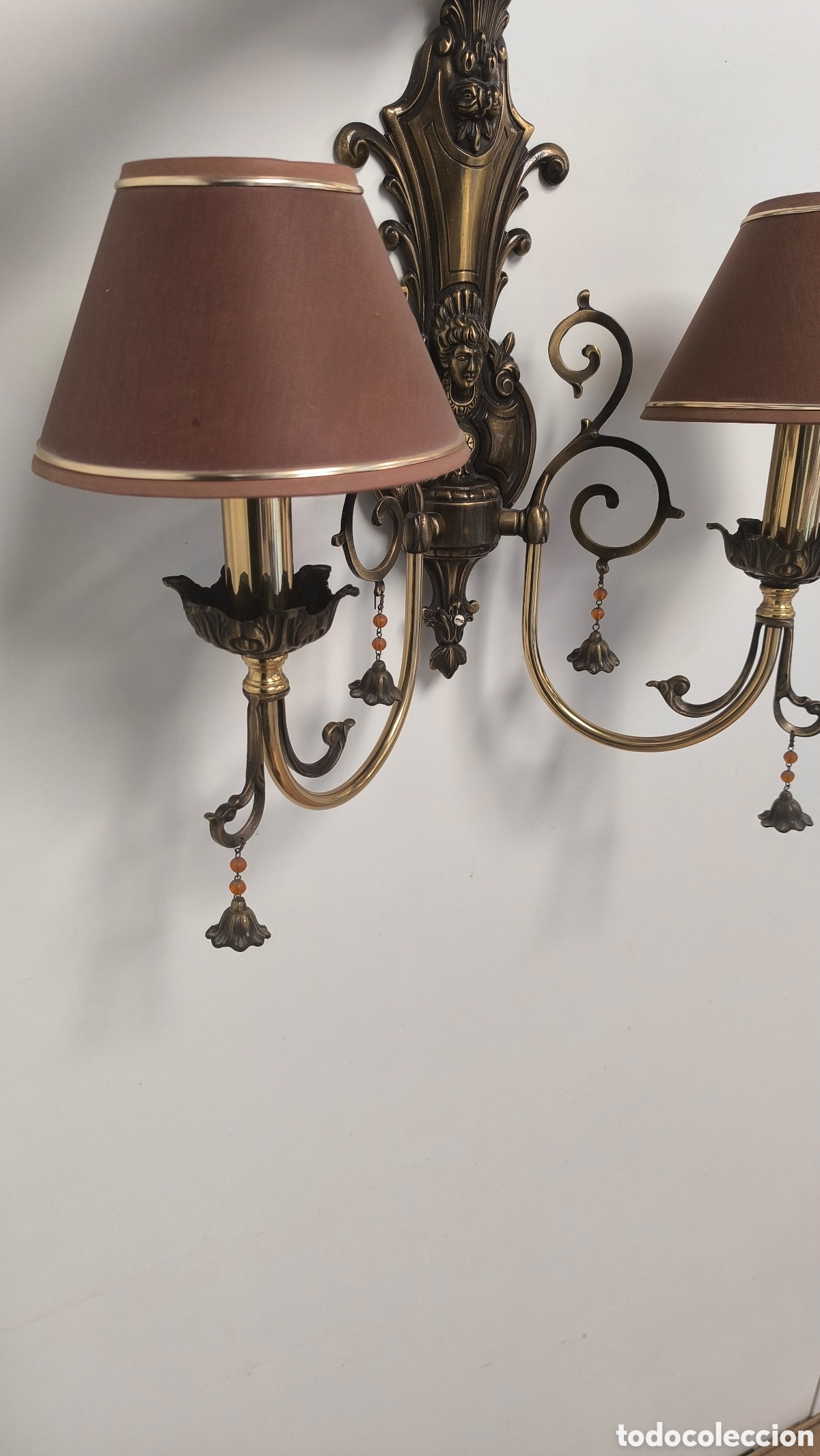 Antig&uuml;edades: L&Aacute;MPARAS APLIQUES DE PARED DE BRONCE - Foto 3