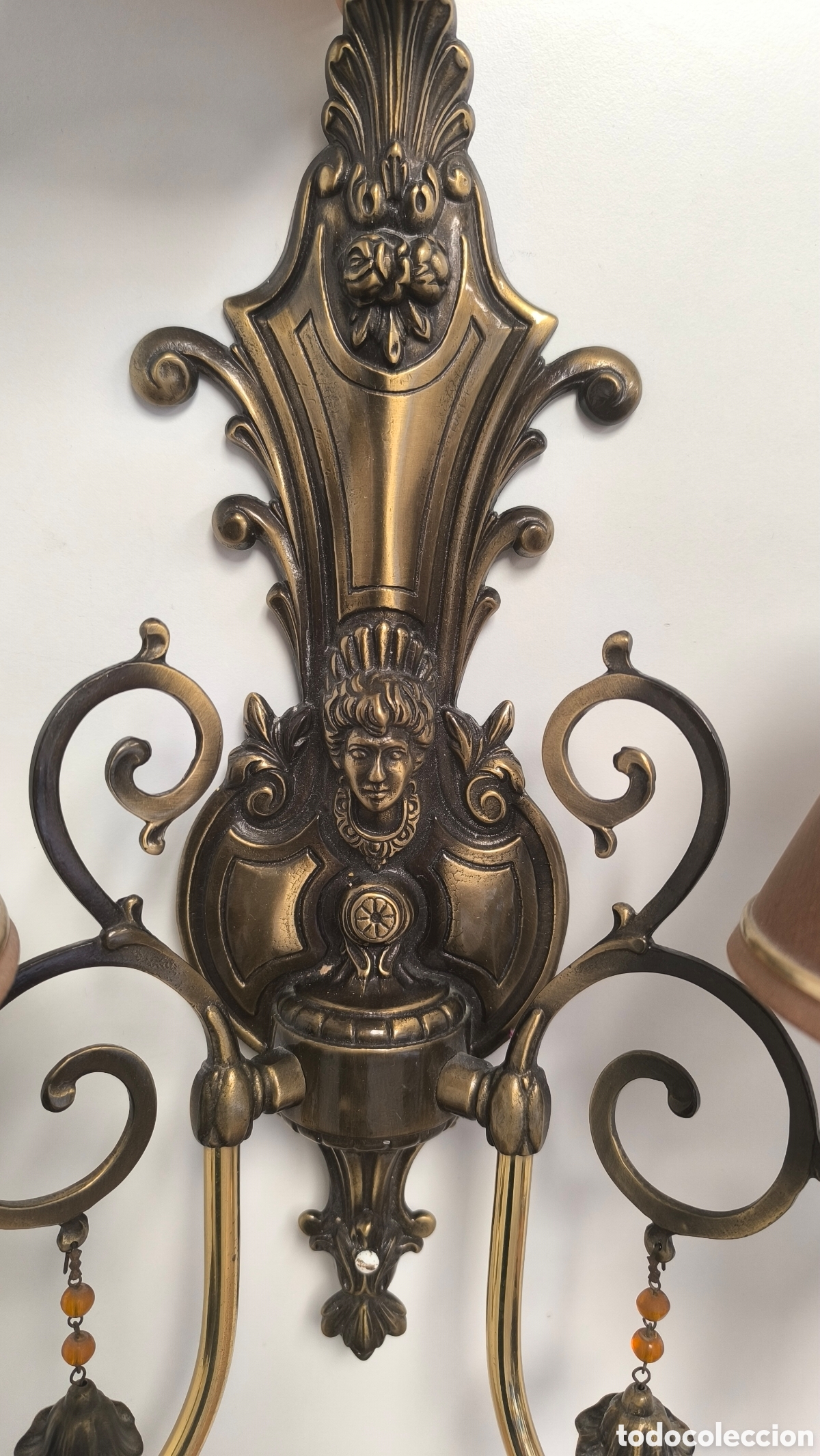 Antig&uuml;edades: L&Aacute;MPARAS APLIQUES DE PARED DE BRONCE - Foto 5