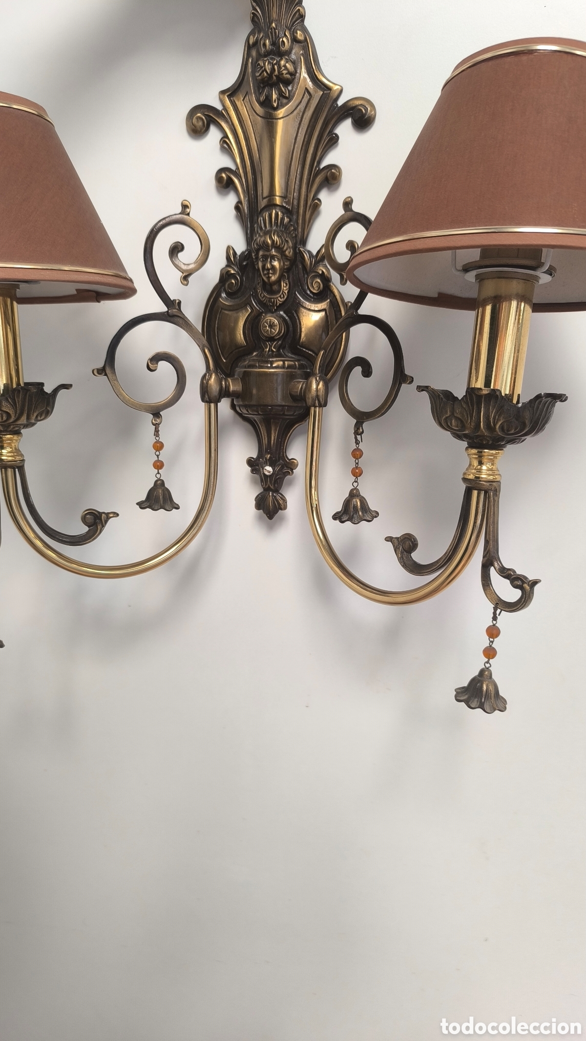 Antig&uuml;edades: L&Aacute;MPARAS APLIQUES DE PARED DE BRONCE - Foto 7