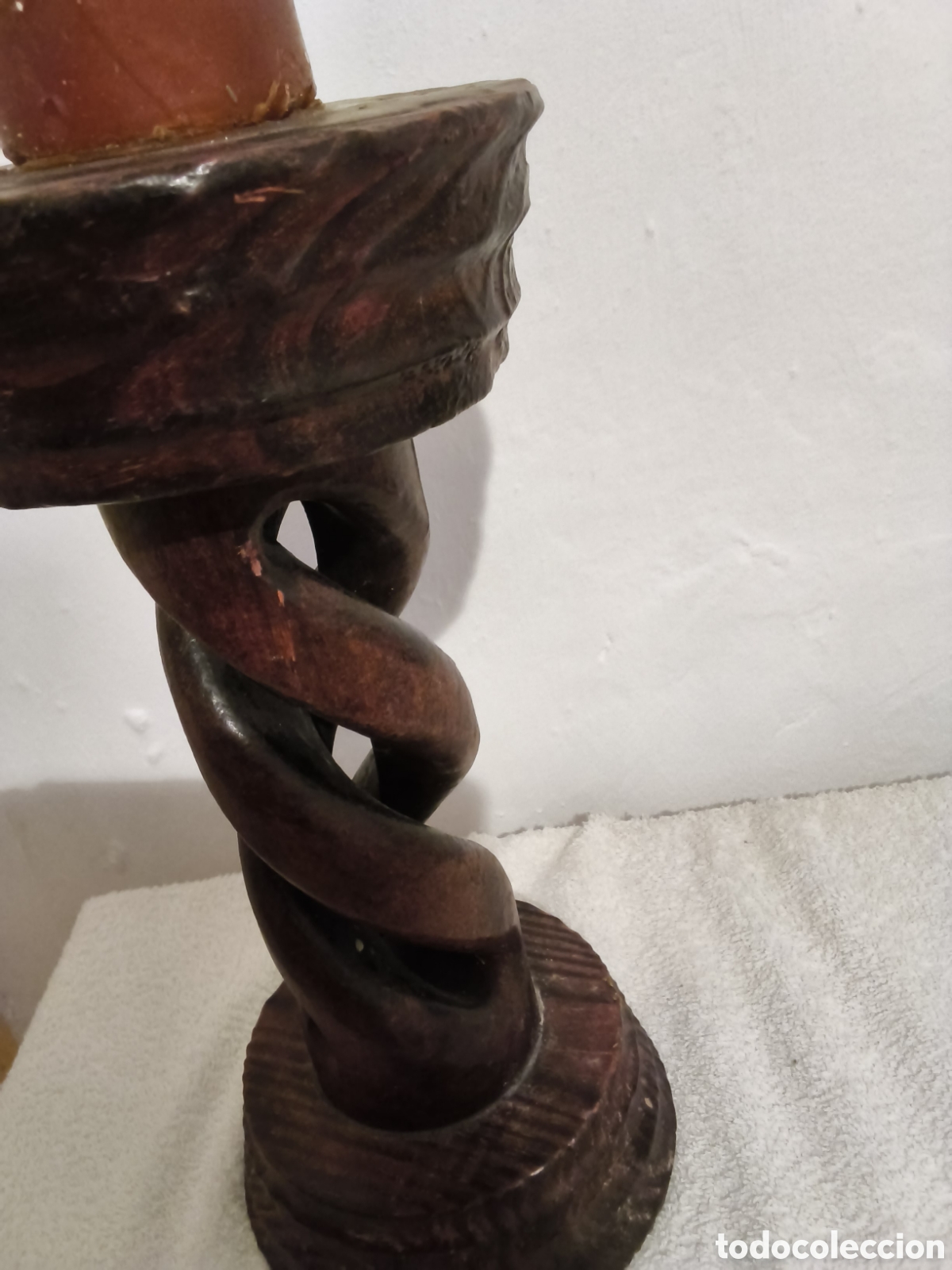 Antig&uuml;edades: Candelabro franc&eacute;s con tallo retorcido - Foto 2