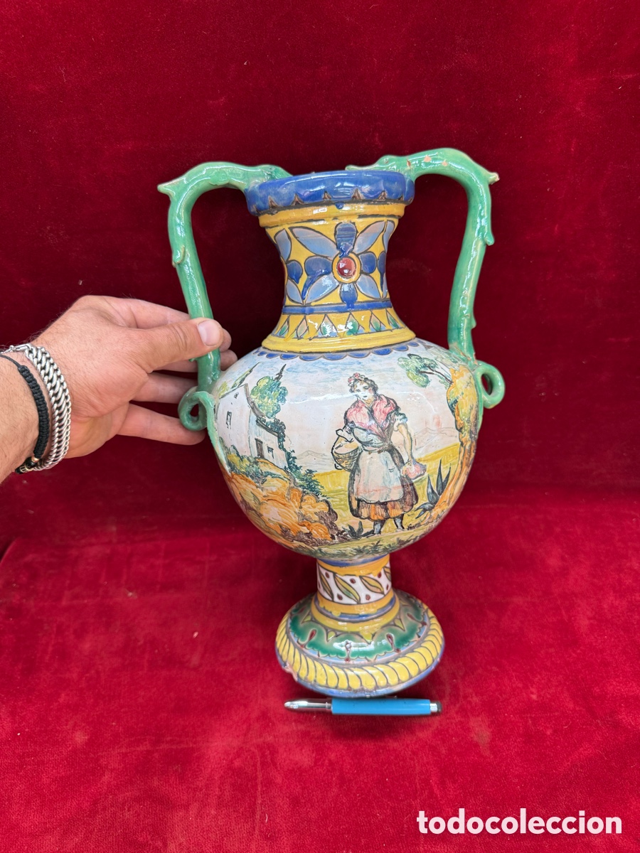 Antig&uuml;edades: Precioso jarron de ceramica San Isidro,Granada!