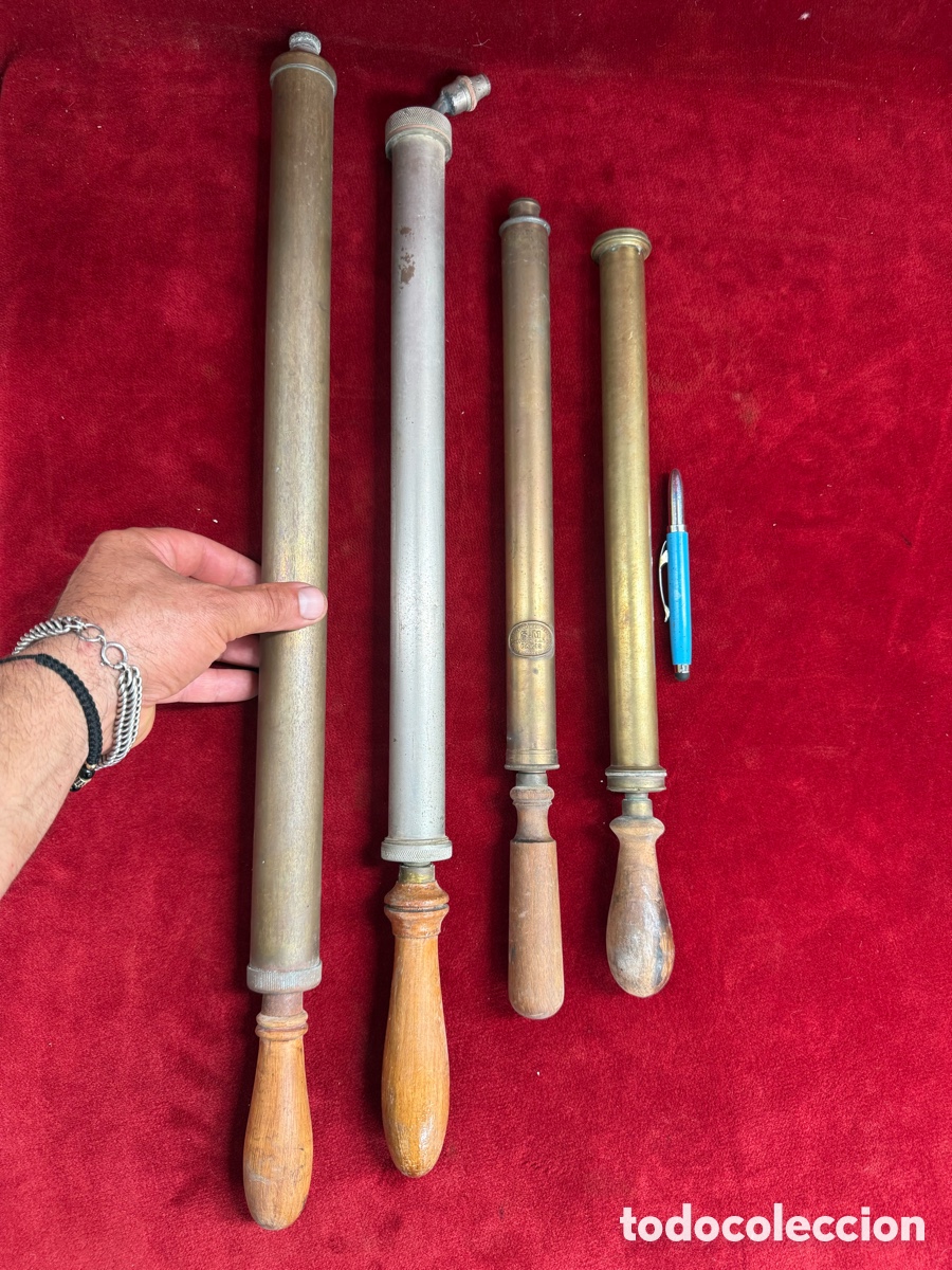 Antig&uuml;edades: Lote de 4 fumigadoras antiguas de laton,limpios!