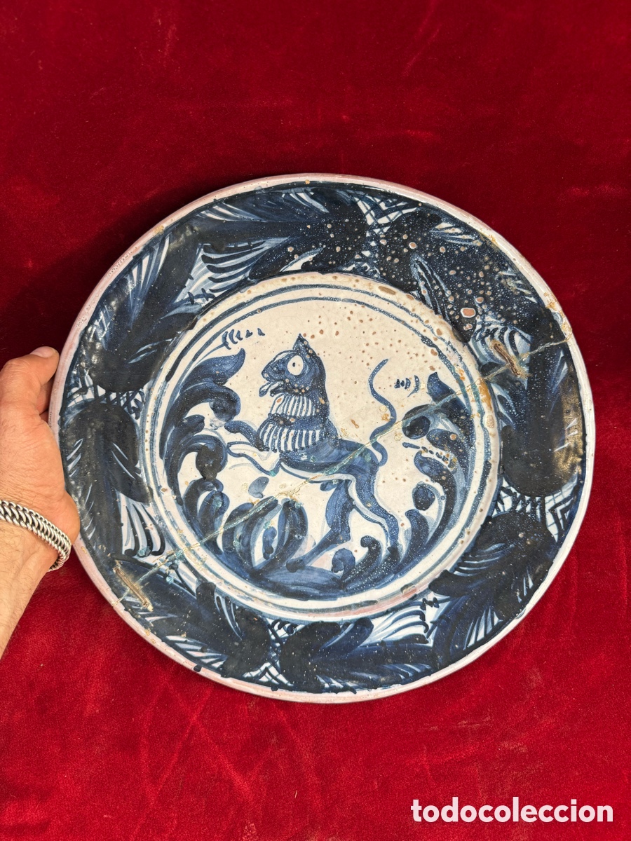 Antig&uuml;edades: Antiguo y gran plato Ceramica Catalana!