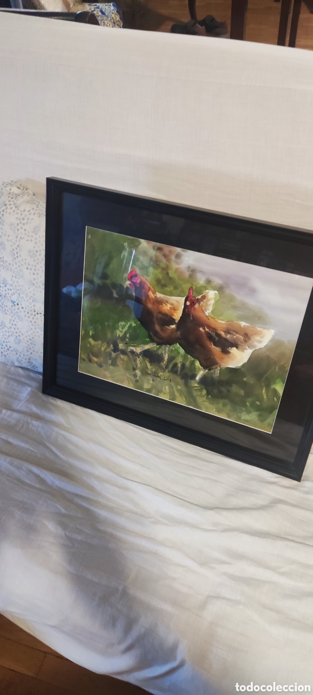 Antig&uuml;edades: pepe cerda acuarela gallinas