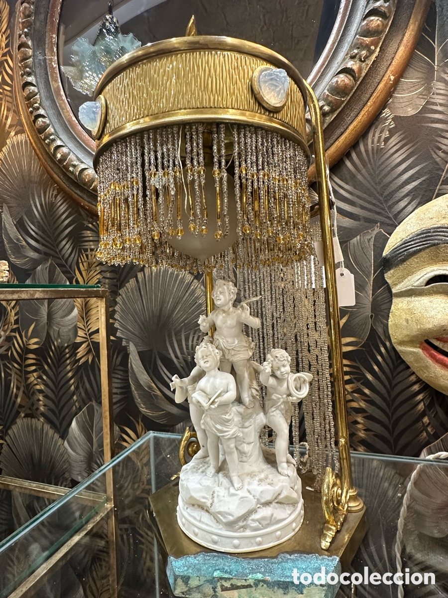 Antiquit&auml;ten: L&aacute;mpara de Mesa / Escultura - Siglo XIX (Estilo Neorococ&oacute; / Napole&oacute;n III)
