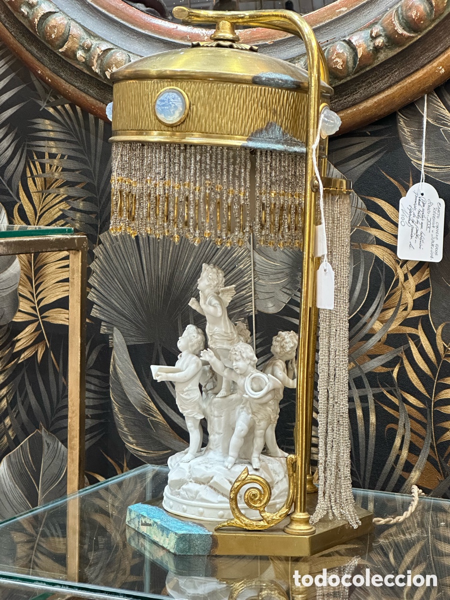 Antig&uuml;edades: L&aacute;mpara de Mesa / Escultura - Siglo XIX (Estilo Neorococ&oacute; / Napole&oacute;n III)