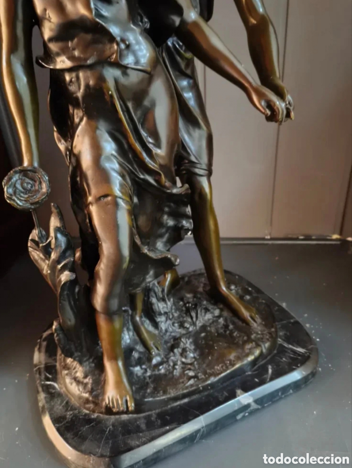 Antig&uuml;edades: Pareja de bronce de A. Moreau - Foto 3