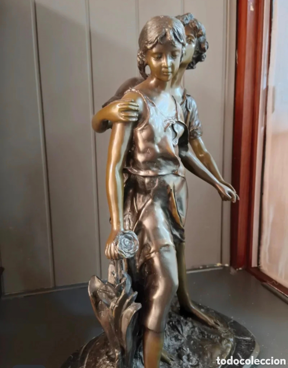 Antig&uuml;edades: Pareja de bronce de A. Moreau - Foto 5