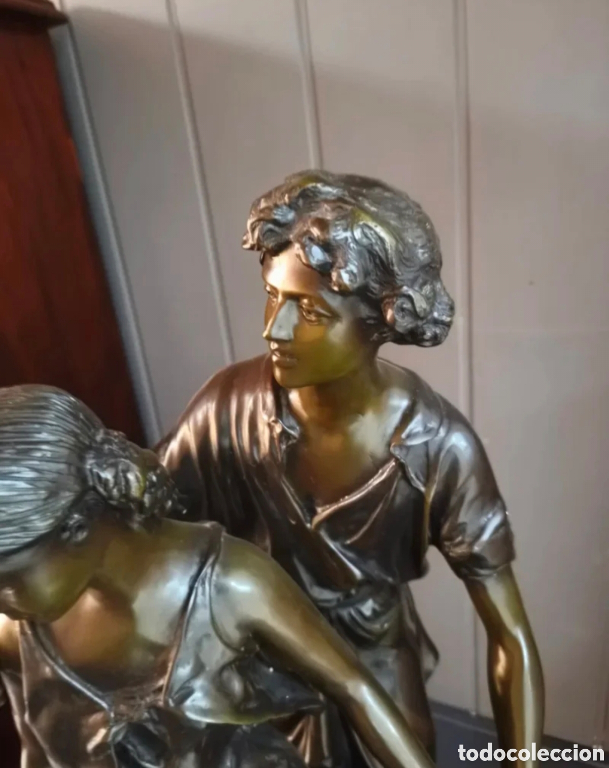 Antig&uuml;edades: Pareja de bronce de A. Moreau - Foto 7