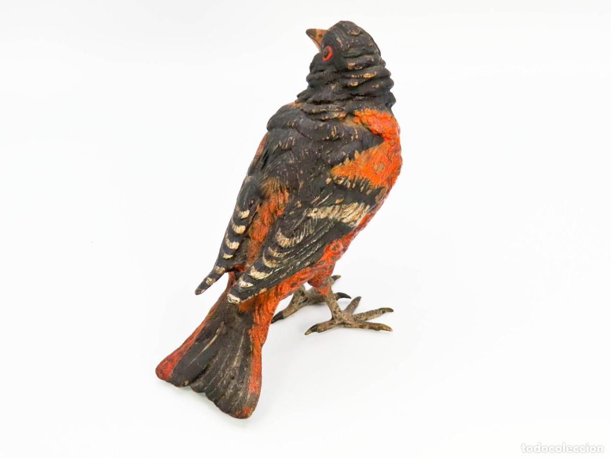 Antig&uuml;edades: VIENNA BRONZE BERGMANN COLD PAINTED BIRD SIGNED - Foto 2