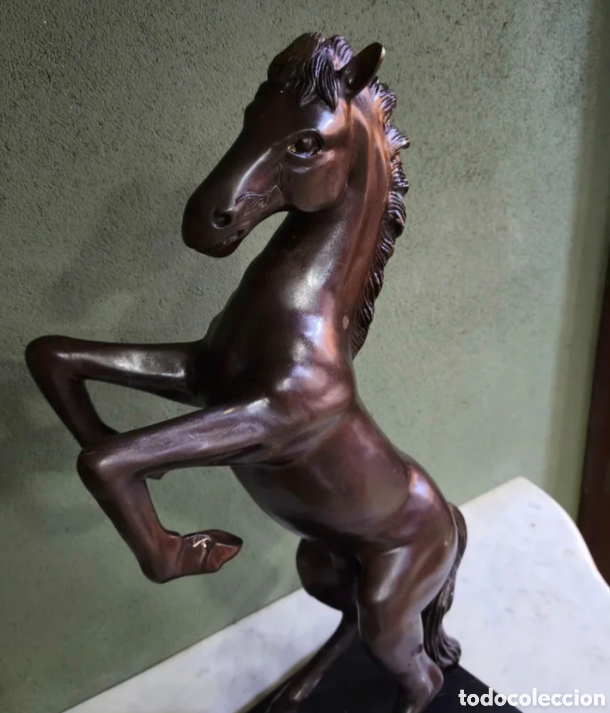 Antig&uuml;edades: Escultura de bronce caballo en corveta - Foto 2