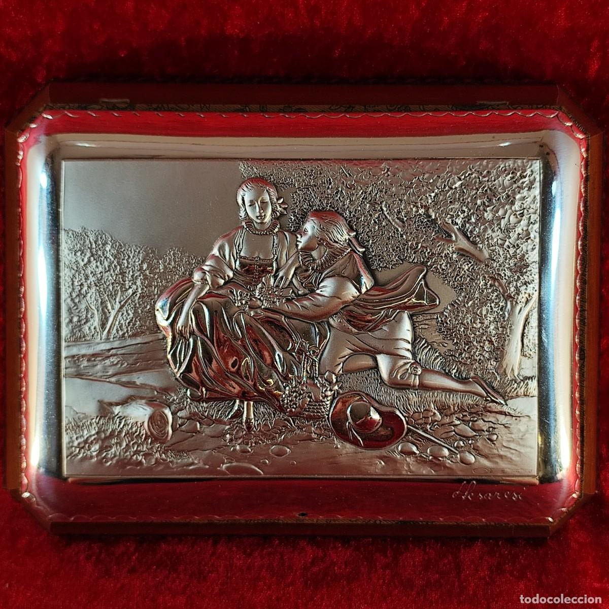 Antig&uuml;edades: CAJA DE PLATA DE 925 - FIRMADA HESARESI - ITALIANA - PRECIOSA - 20 X 15 CM - JOYERO - INVERSI&Oacute;N
