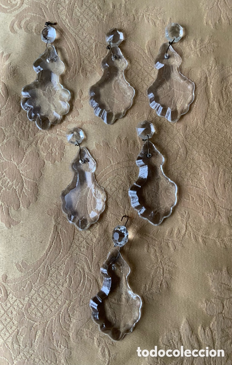 Antig&uuml;edades: 6 ANTIGUAS LAGRIMAS PARA L&Aacute;MPARA 7,5 cm x 4,5 cm