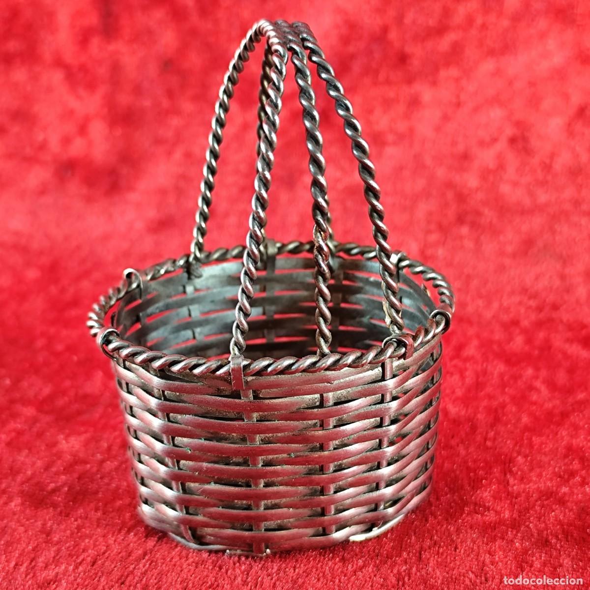Antig&uuml;edades: PRECIOSA CESTA EN PLATA DE LEY - 8 X 6 X 5 CM - PLATA 925 - 42 GRAMOS