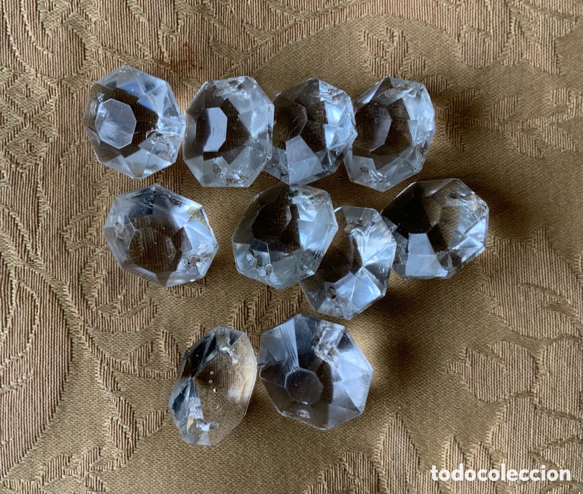 Antig&uuml;edades: 10 ANTIGUAS PIEZAS CRISTAL 2,5 CM LAGRIMAS