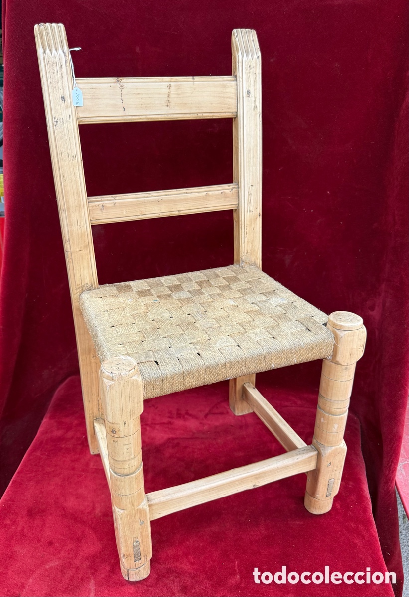 Antig&uuml;edades: Preciosa y antigua silla costurera de madera y Enea!