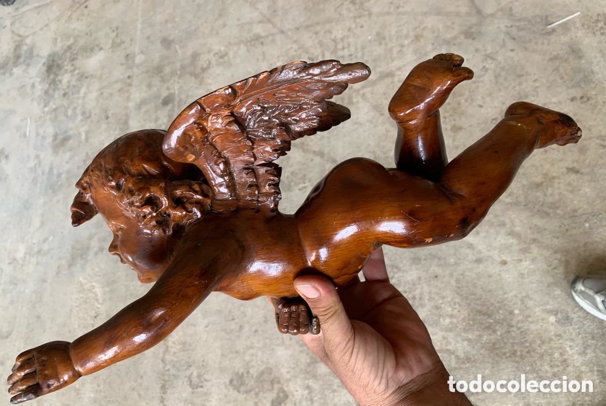 Antig&uuml;edades: &Aacute;ngel de madera para restaurar - Foto 2