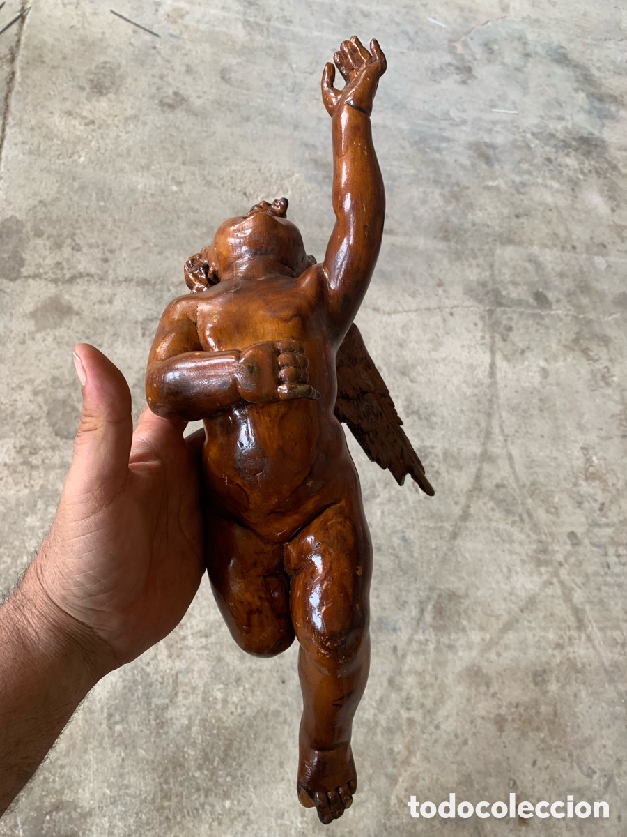 Antig&uuml;edades: &Aacute;ngel de madera para restaurar - Foto 9