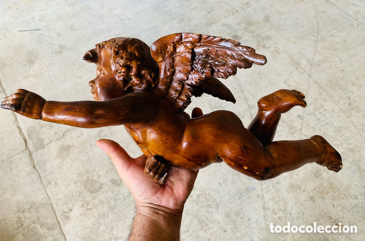 Antig&uuml;edades: &Aacute;ngel de madera para restaurar - Foto 12