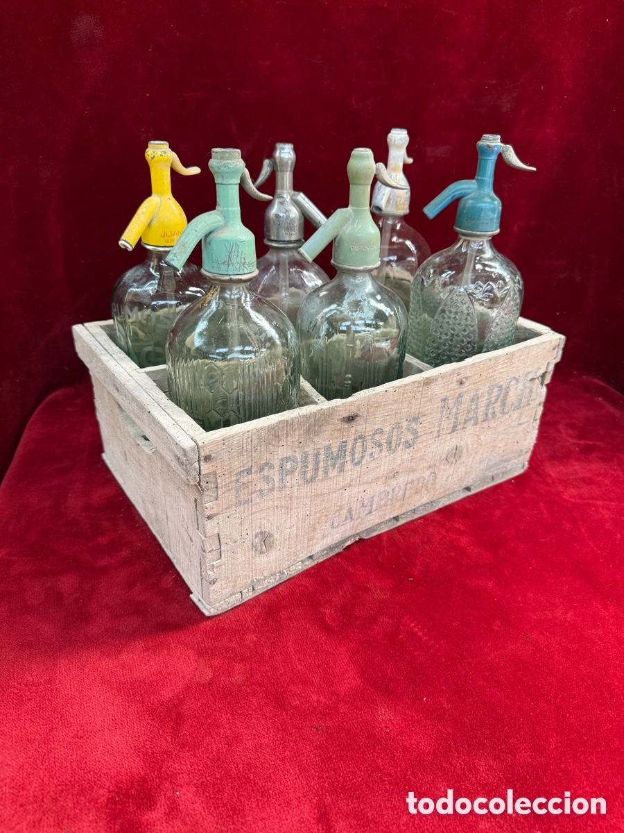 Antig&uuml;edades: Caja con 6 antiguos sifones con cabesa de plomo!